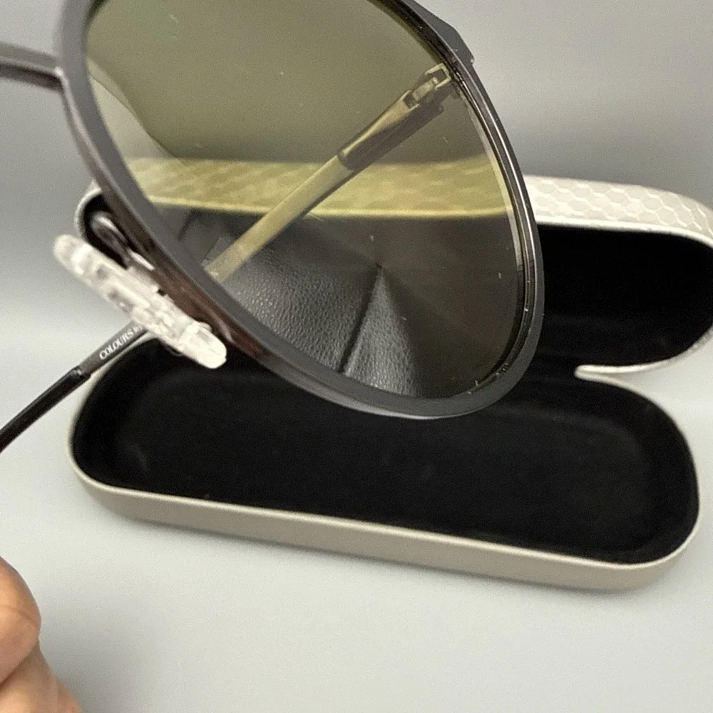 Colours by Alexander Julian Authentic Morricone Sunglasses Black Round GreenLens